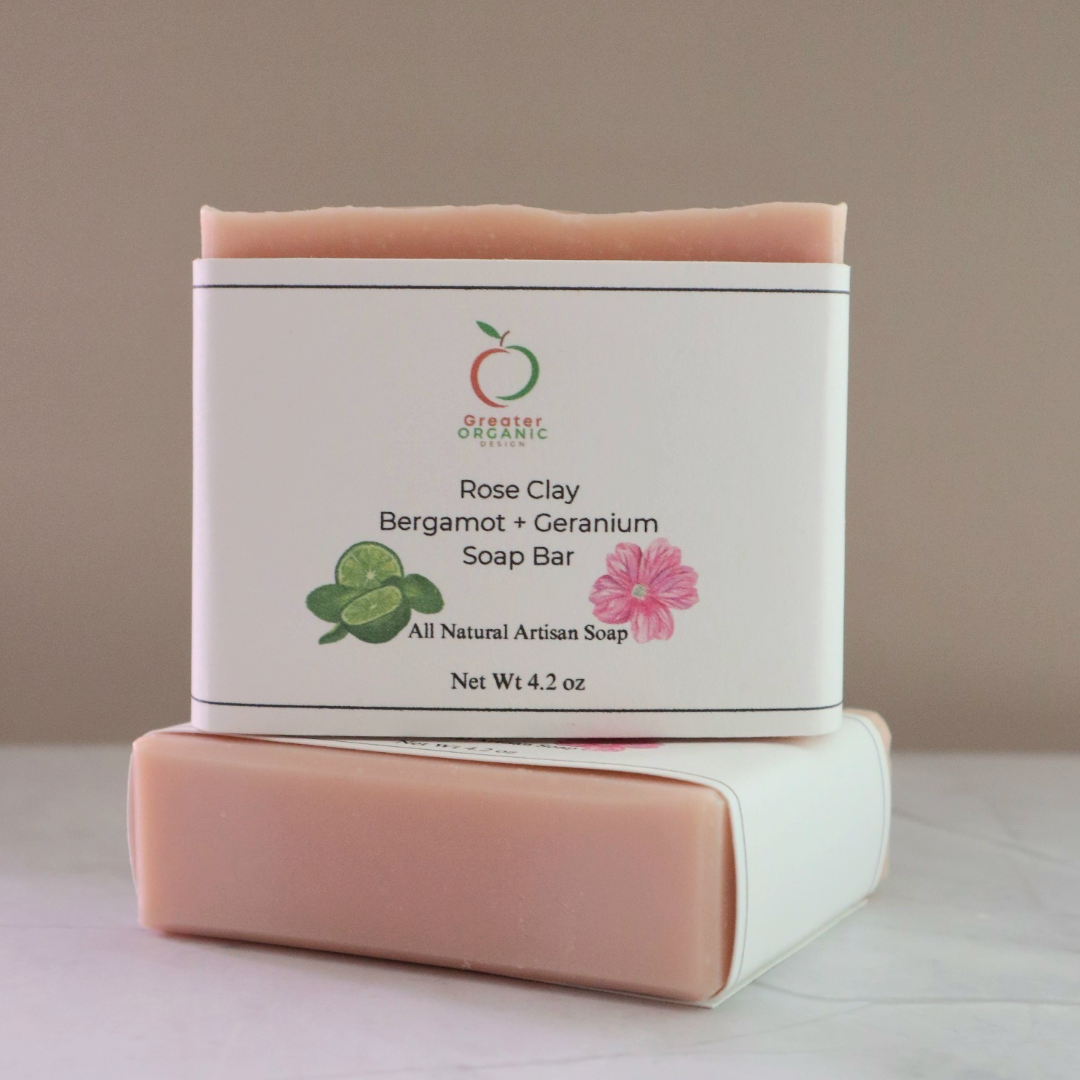 Rose Clay Bergamot and Geranium Soap Bar